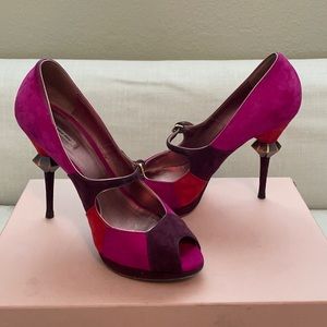 Miu Miu Art Deco Mary Jane Heels Size 37/37.5